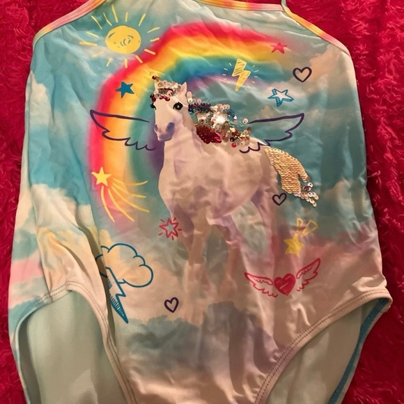Wonder Nation Unicorn Swimsuit with 2 Extra Pieces - Picture 3 of 11